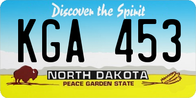 ND license plate KGA453