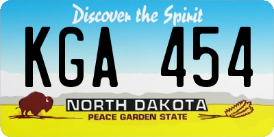 ND license plate KGA454