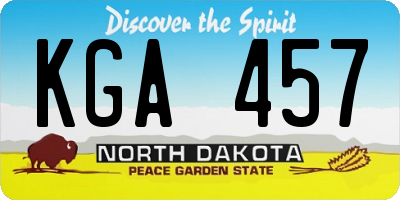 ND license plate KGA457