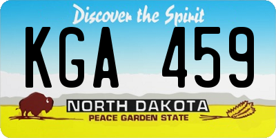 ND license plate KGA459