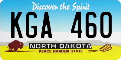 ND license plate KGA460