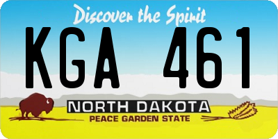 ND license plate KGA461