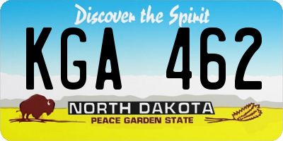 ND license plate KGA462