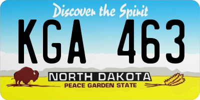 ND license plate KGA463
