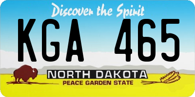 ND license plate KGA465