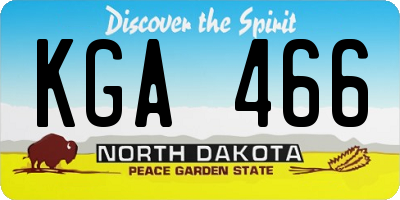 ND license plate KGA466