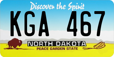 ND license plate KGA467