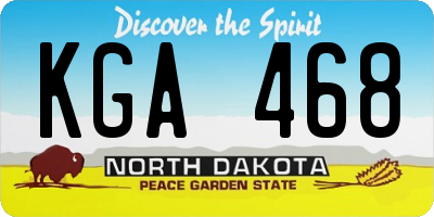 ND license plate KGA468