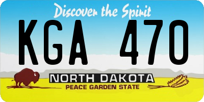 ND license plate KGA470
