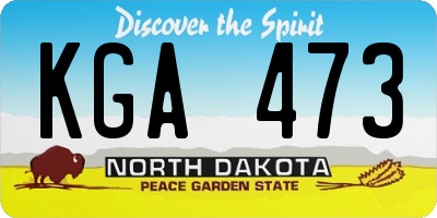ND license plate KGA473
