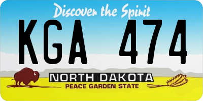 ND license plate KGA474