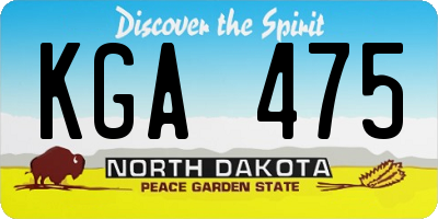 ND license plate KGA475