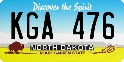 ND license plate KGA476