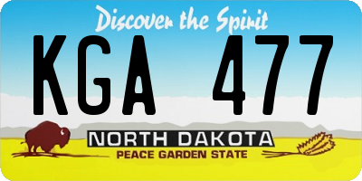 ND license plate KGA477
