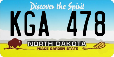 ND license plate KGA478