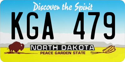 ND license plate KGA479