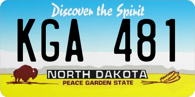 ND license plate KGA481