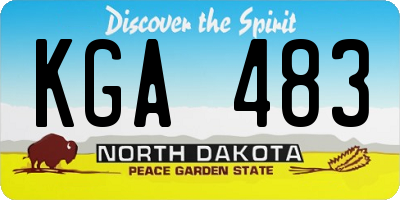 ND license plate KGA483