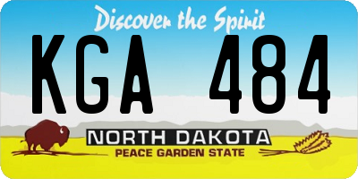 ND license plate KGA484