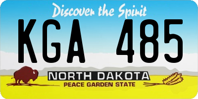 ND license plate KGA485