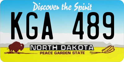 ND license plate KGA489