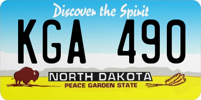 ND license plate KGA490
