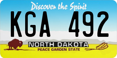 ND license plate KGA492