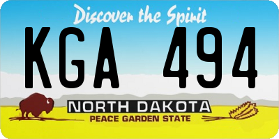 ND license plate KGA494