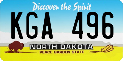 ND license plate KGA496