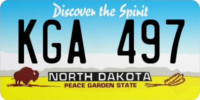ND license plate KGA497