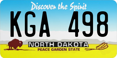 ND license plate KGA498