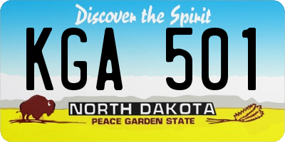 ND license plate KGA501