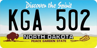 ND license plate KGA502