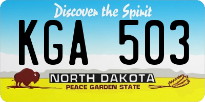ND license plate KGA503
