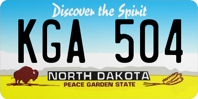 ND license plate KGA504
