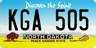 ND license plate KGA505