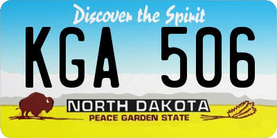 ND license plate KGA506