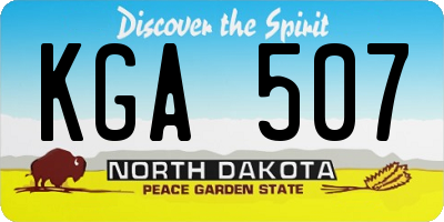 ND license plate KGA507