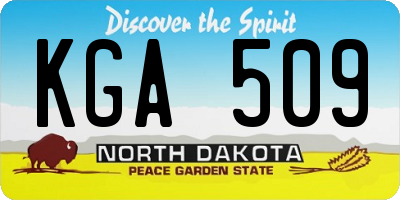 ND license plate KGA509