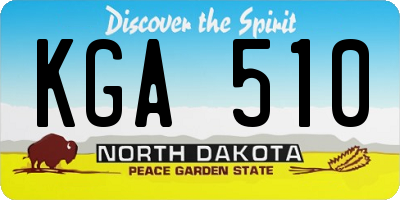 ND license plate KGA510