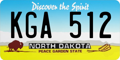 ND license plate KGA512