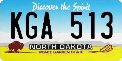 ND license plate KGA513