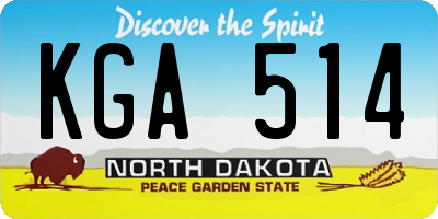 ND license plate KGA514