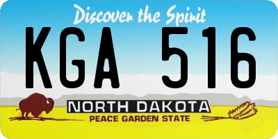 ND license plate KGA516
