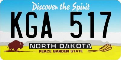 ND license plate KGA517