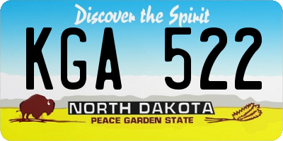 ND license plate KGA522