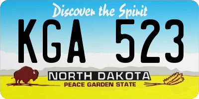 ND license plate KGA523