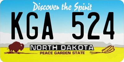 ND license plate KGA524