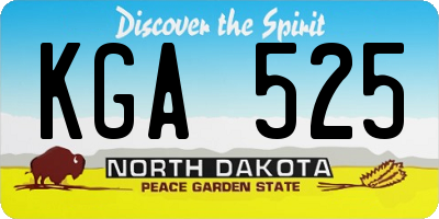 ND license plate KGA525