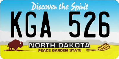 ND license plate KGA526